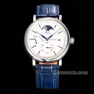 IWC high quality watch TWA factory Botofino white dial blue needle moon phase
