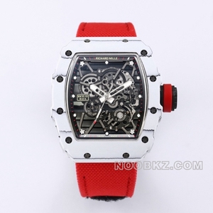 RICHARD MILLE High Quality Watch BBR Factory Men's white case Red strap RM 35-01 RAFAEL NADAL