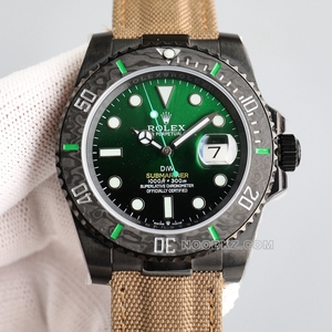 Rolex 5a Watch Diw Factory Submersible type carbon fiber gradient green dial brown strap