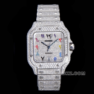 Cartier 5a watch Sandusman diamond dial color Middle East digital scale diamond-inlaid steel belt