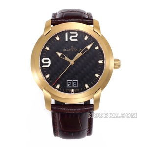 Blancpain 1:1 Super Clone Watch HG factory pioneered black plaid dial gold