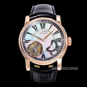 Roger Dubuis 1:1 Super Clone Watch HOMMAGE mother-pearl dial Rose gold Power Reserve