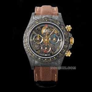 Rolex top replica watch Diw factory Ditona carbon fiber hollow dial