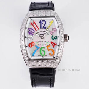 Franck Muller top replica ABF LADIES'COLLECTION V 32 mother-of-pearl dial with diamond black strap