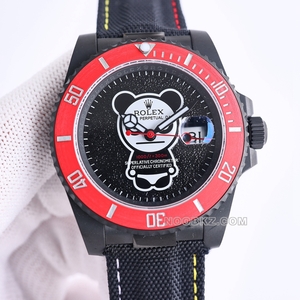 Rolex high quality watch Diw Factory Submariner type carbon fiber red bezel Violent Bear black strap