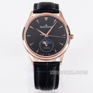 Jaeger-lecouller 1:1 Super Clone watch VF Factory Master Black dial rose gold moon phase