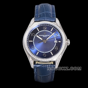 Vacheron Constantin 1:1 Super Clone watch TW Factory Woolu type blue dial with diamond case