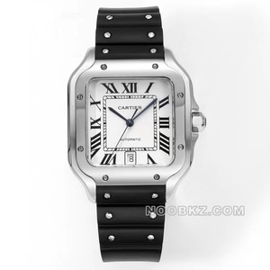 Cartier 1:1 Super clone watch THB Factory Hill white dial black rubber model