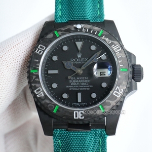 Rolex 5a watch Diw Factory Submariner type carbon fiber black dial Cyan strap