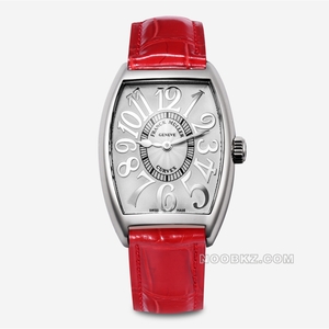 Franck Muller top reproduction watch TZ Factory LADIES'COLLECTION Silver dial red strap