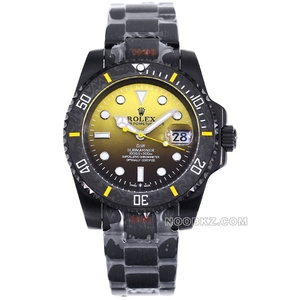Rolex 5a watch Diw Factory Submersible type carbon fiber gradient yellow dial black steel band
