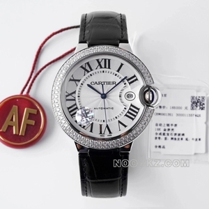 Cartier high quality watch AF factory Blue balloon black strap WJBB0032