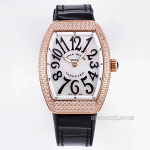 Franck Muller 5a watch ABF Factory LADIES'COLLECTION V 32 mother-pearl dial rose gold set with diamo