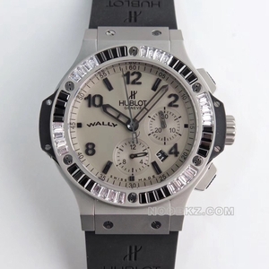 Hublot high quality watch BIG BANG Grey dial chronograph with diamond ring
