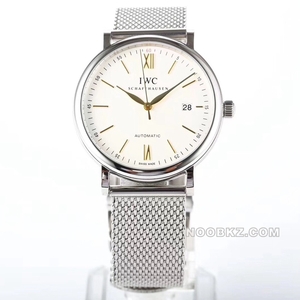 IWC top replica watch MKS Botofino silver dial gold hands with digital timemark steel belt