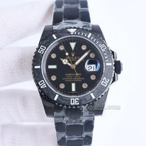 Rolex 5a watch Diw Factory Submariner type carbon fiber black dial black strap