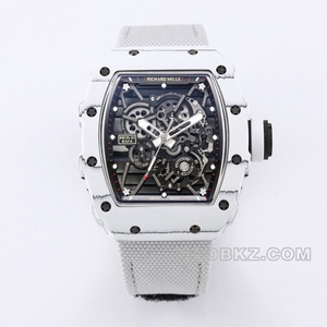 RICHARD MILLE 5a Watch BBR Factory Men's white case Grey strap RM 35-01 RAFAEL NADAL
