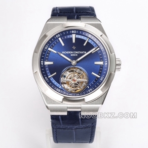 Vacheron Constantin top replica watch BBR factory four seas blue disc tourbillon leather