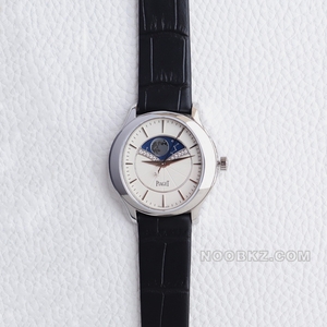 Piaget 1:1 Super clone Watch LIMELIGHT GALA White dial Moon phase black strap