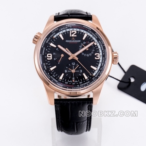 Jaeger 5a watch Beichen black dial rose gold dual time zone