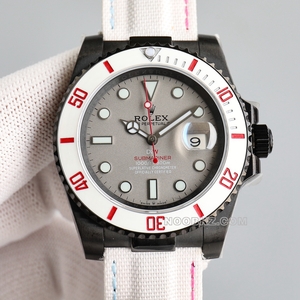 Rolex top replica watch Diw Factory Submariner type carbon fiber white bezel grey dial