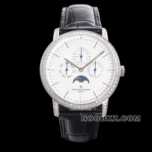 Vacheron Constantin high quality watch heritage white dial diamond case perpetual calendar