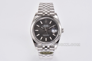 Rolex 5a watch C Factory log type 41mm dark grey five-row chain m126334-0014