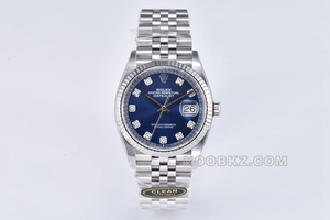 Rolex 5a watch C factory log type 36 mm blue diamond-encrusted time mark m126234-0037
