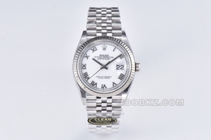 Rolex high quality watch C factory log type 36 mm white Roman digital time scale m126234-0025