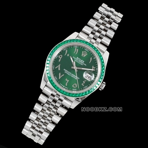 Rolex high quality Watch Diw Factory Log 36mm green dial Middle East digital scale green diamond set