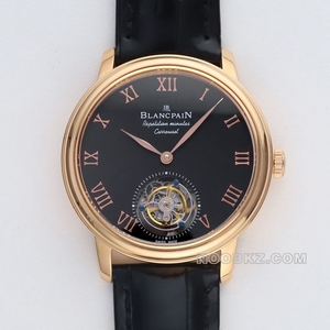 Blancpain 5a Watch TFL Factory Art Master Black dial rose Gold tourbillon