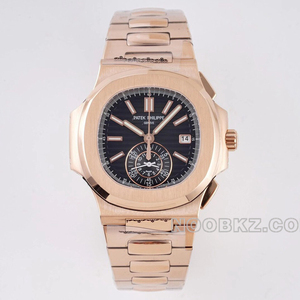 Patek Philippe high quality watch 3K Factory Nautilus Rose Gold Black Chrono 5980/1R-001