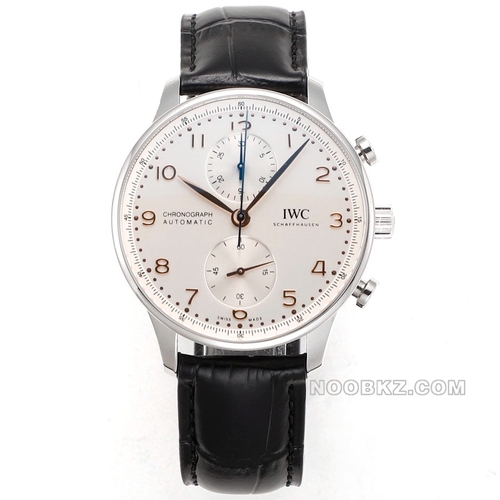 IWC 5a watch V6S factory Portugal silver and white belt IW371604