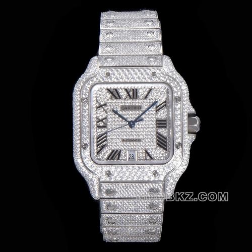 Cartier 5a watch Sandusman diamond dial with diamond steel belt model