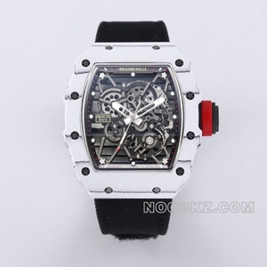 RICHARD MILLE Top replica watch BBR Factory Men's white case Black strap RM 35-01 RAFAEL NADAL