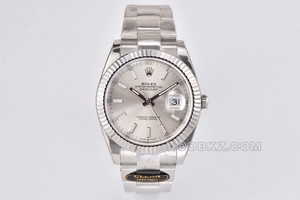 Rolex top replica watch C Factory Log type 41mm silver triple row chain m126334-0003
