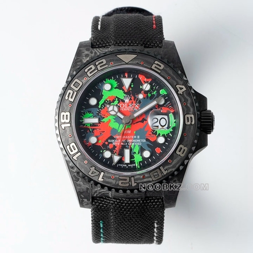Rolex High Quality Watch Diw Factory GMT-MASTER II Carbon fiber colored pattern black strap