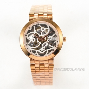 Piaget top replica watch TW factory ALTIPLANO white hollow dial rose gold