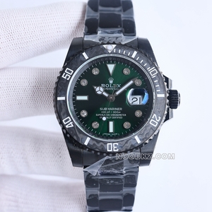 Rolex top replica watch Diw Factory Submariner type carbon fiber green dial black strap