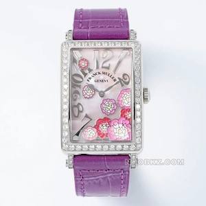 Franck Muller High Quality Watch APS Factory LONG ISLAND Pink mother-of-pearl diamond watch purple s
