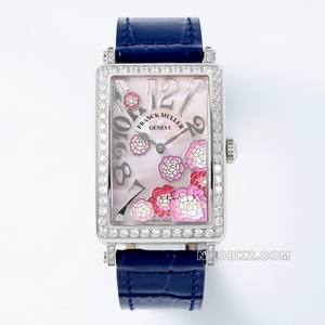 Franck Muller top reproduction watch APS Factory LONG ISLAND Pink mother-of-pearl set with diamond b