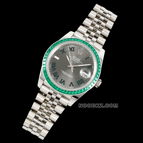 Rolex 1:1 Super Clone Watch Diw Factory Log type 36 mm Middle East digital scale green diamond set