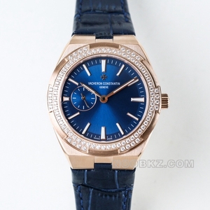 Vacheron Constantin High quality watch four seas blue dial rose gold diamond bezel leather