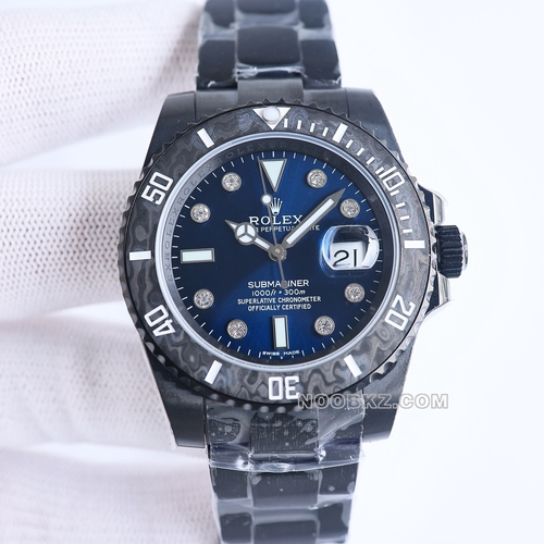 Rolex high quality watch Diw Factory Submariner carbon fiber blue dial black strap